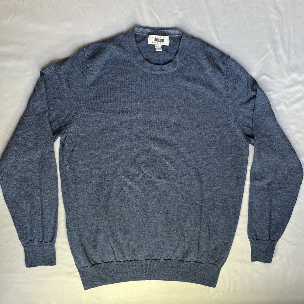 Joseph Aboud 100% Fine Merino Wool Sweater Size XL Blue Crew Neck